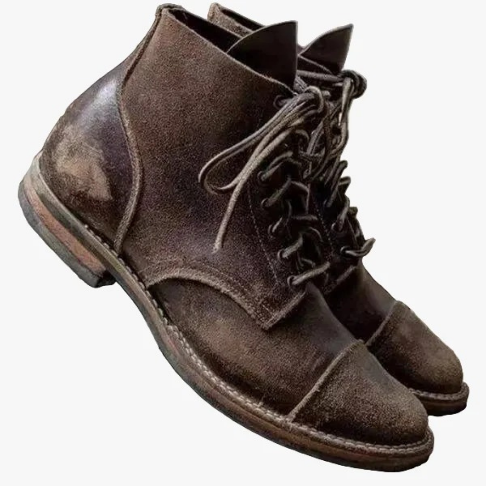 Leather Lace Up Boots Rugged Gentleman Style