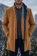 Men’s Long Coat Quilted Lining Classic Style