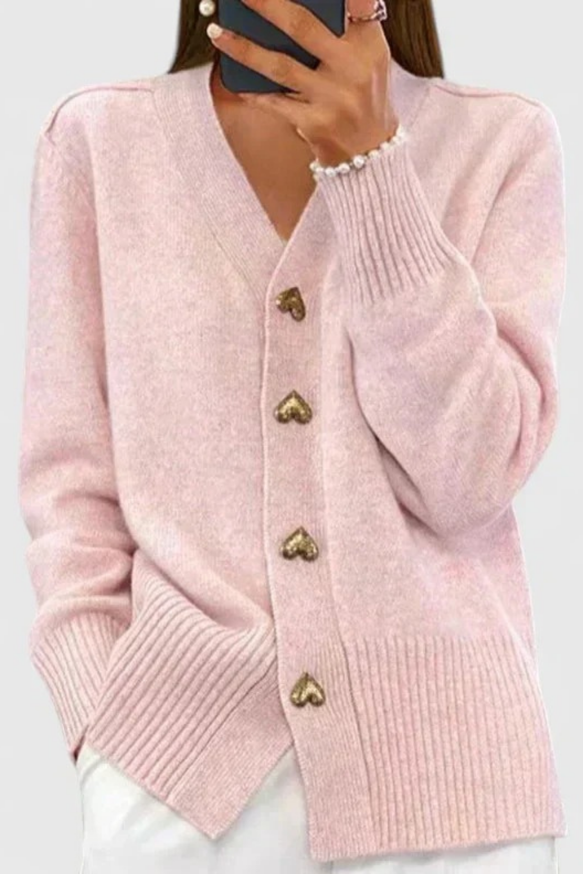 V Neck Blazer Ribbed Trim Chic Style