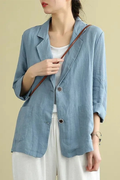 Relaxed Blazer Notch Lapel Classic Style