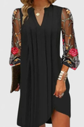 Floral Sleeve Mini Dress Elegant Feminine Style