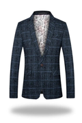 Check Pattern Blazer Jacket Classic Gentleman Style