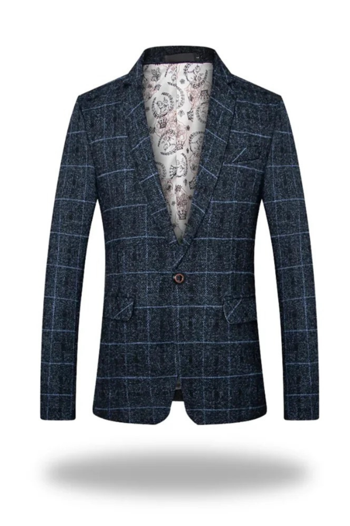 Check Pattern Blazer Jacket Classic Gentleman Style