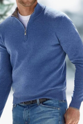 Mock Neck Quarter Zip Sweater Smart Casual Style