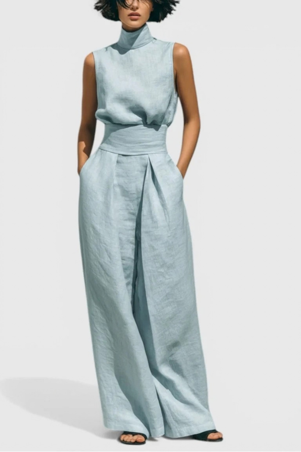 Women’s Pants Set Sleeveless Top Modern Style
