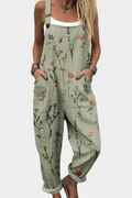 Floral Jumpsuit Strap Detail Relaxed Style