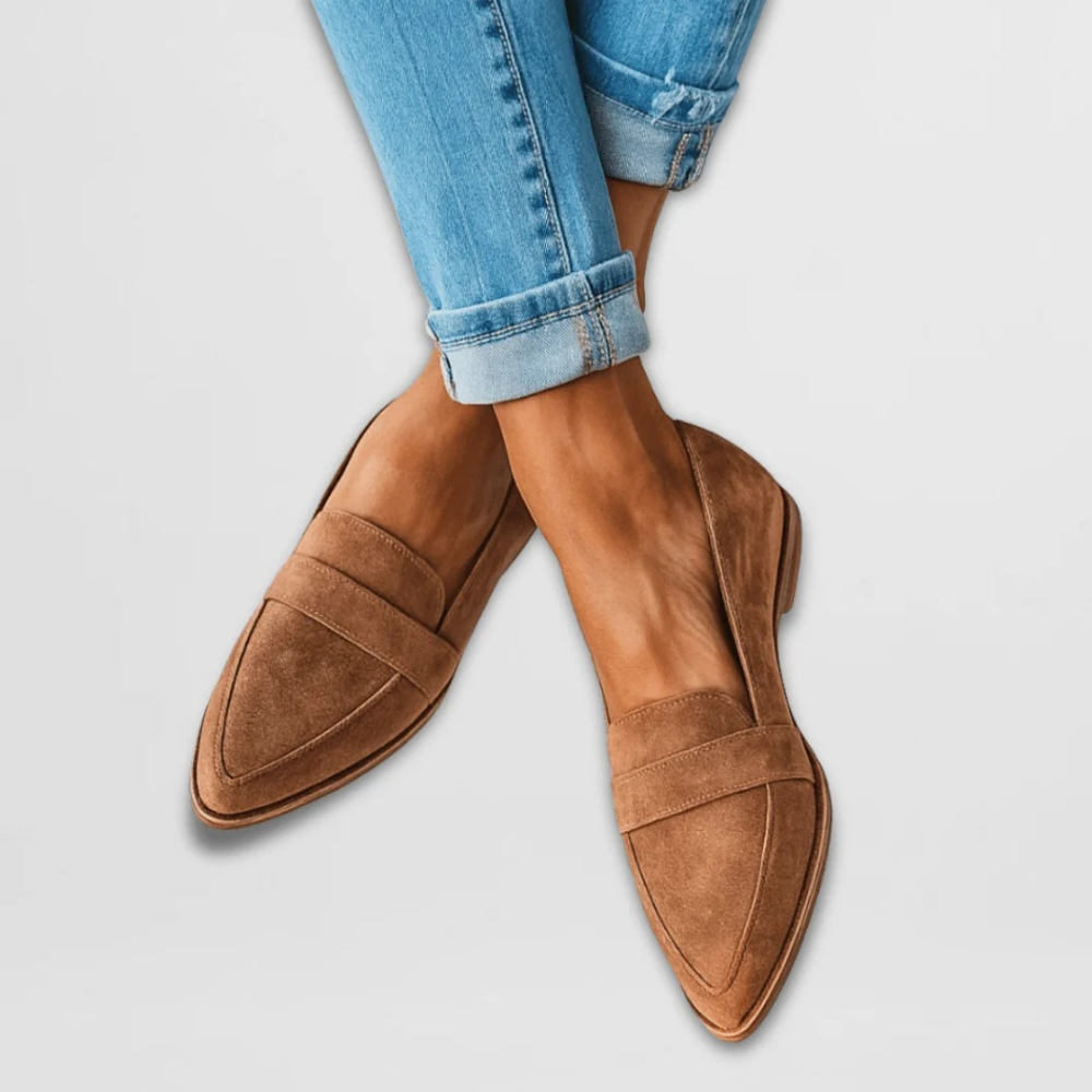 Pointed Toe Loafers Suede Classic Style