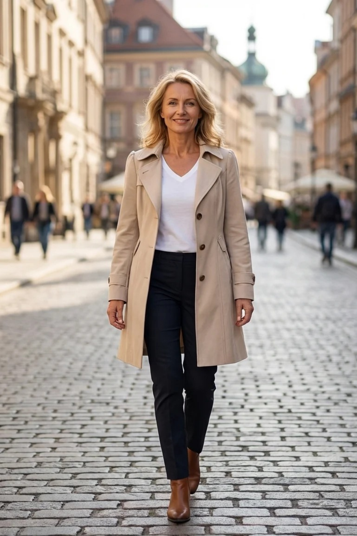 Trench Coat Button Front Timeless Elegant Style