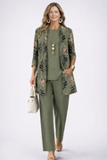 Women’s Matching Set Open Front Elegant Style