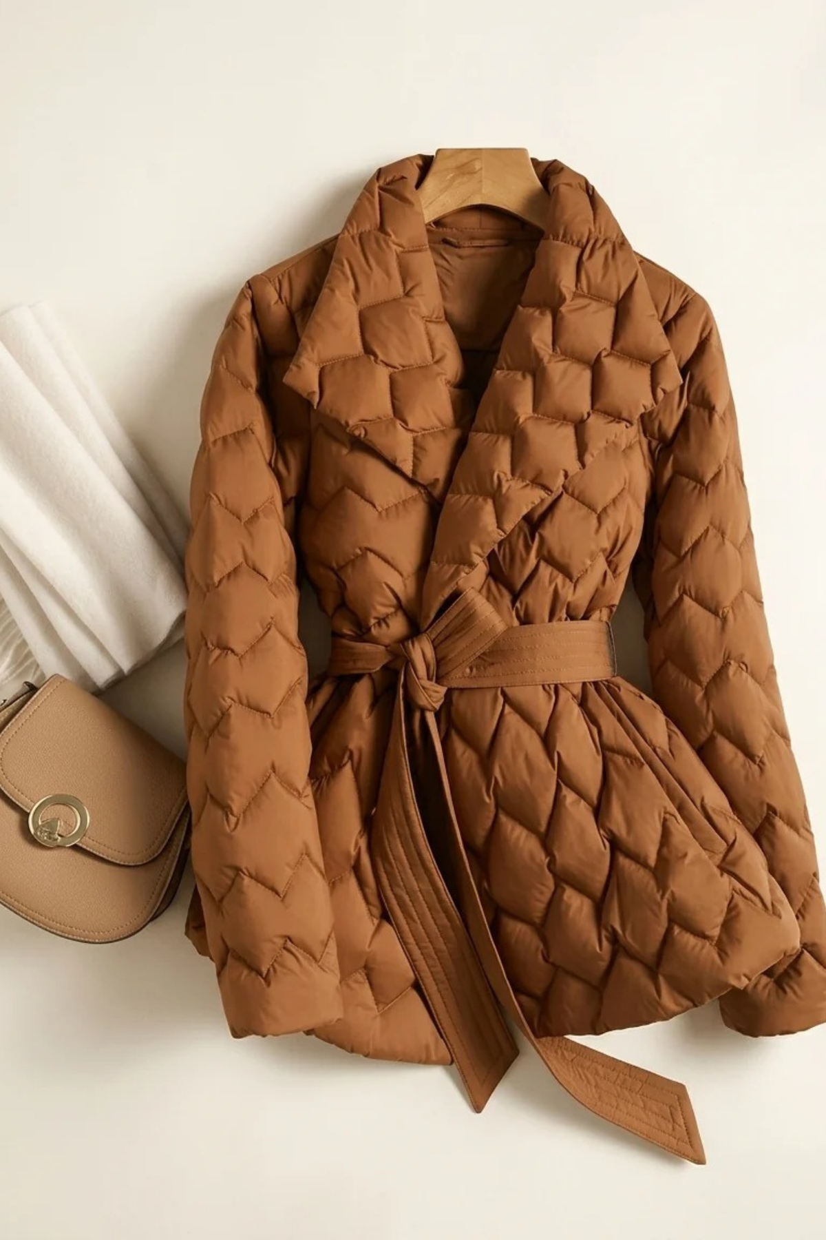 Women’s Quilted Jacket Lapel Collar Chic Style