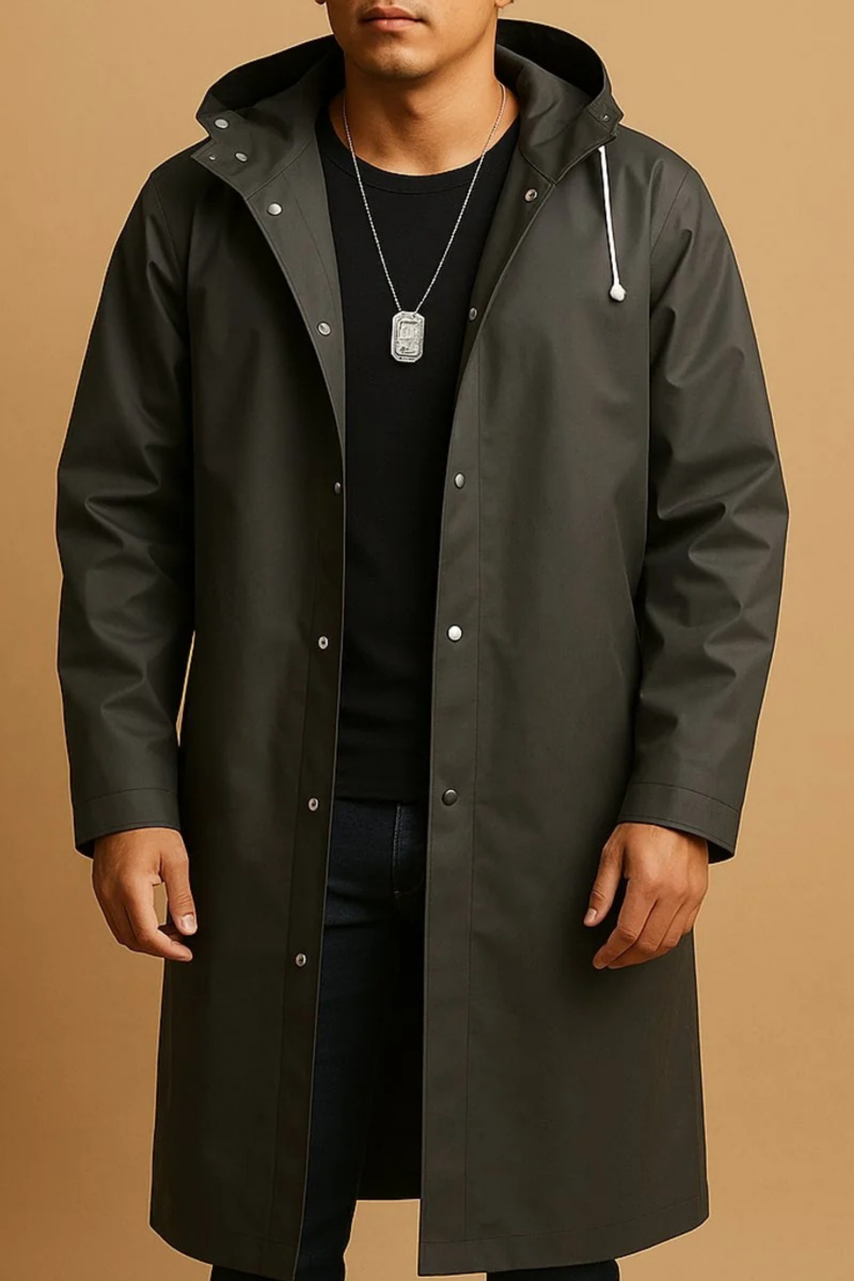 Waterproof Hooded Long Jacket Outdoor Casual Style