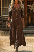 Boho Maxi Dress Vintage Casual Style