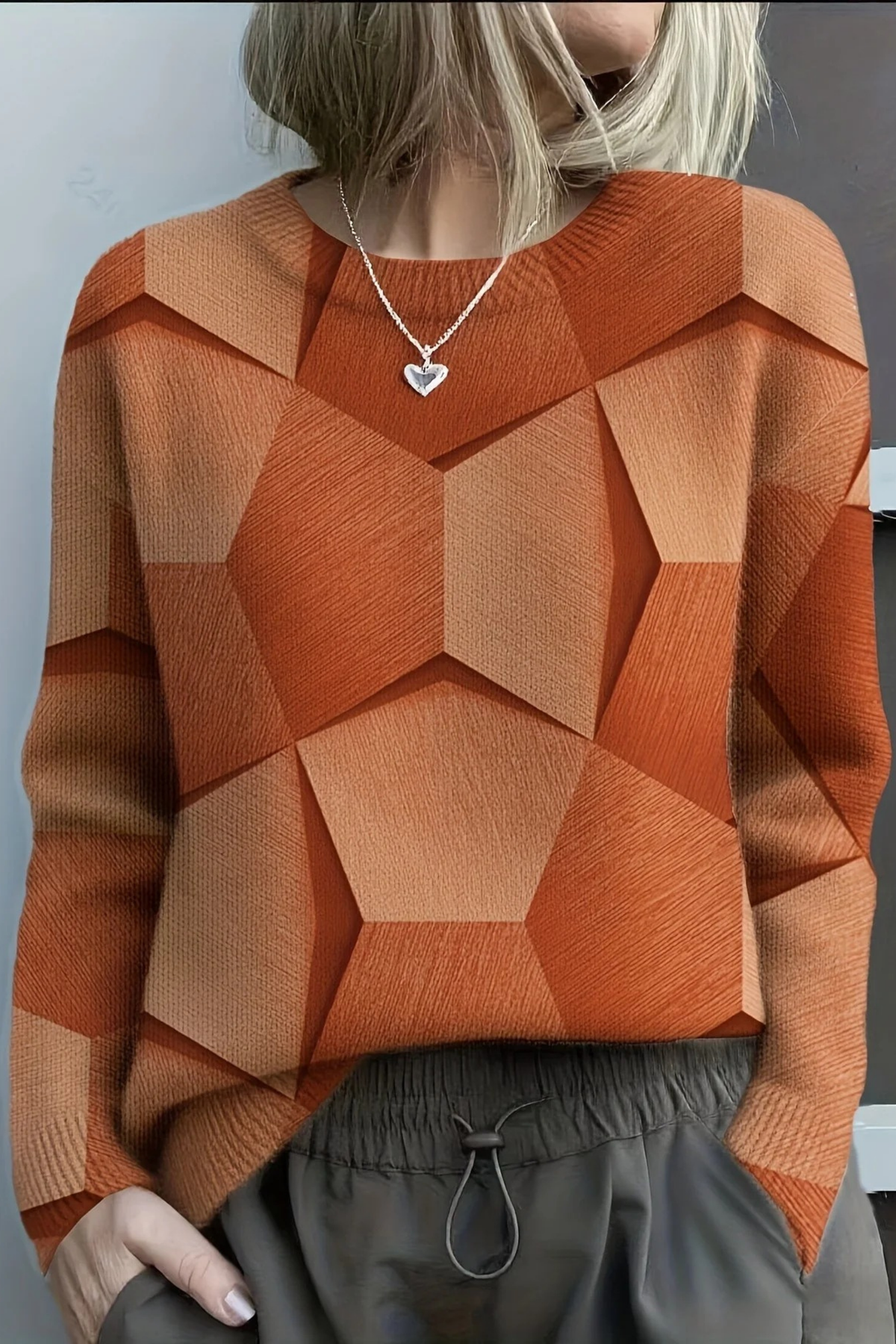 Geometric Knit Sweater Relaxed Modern Style