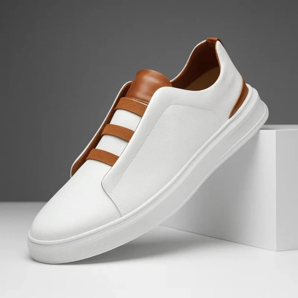 Leather Slip On Sneakers Modern Casual Style