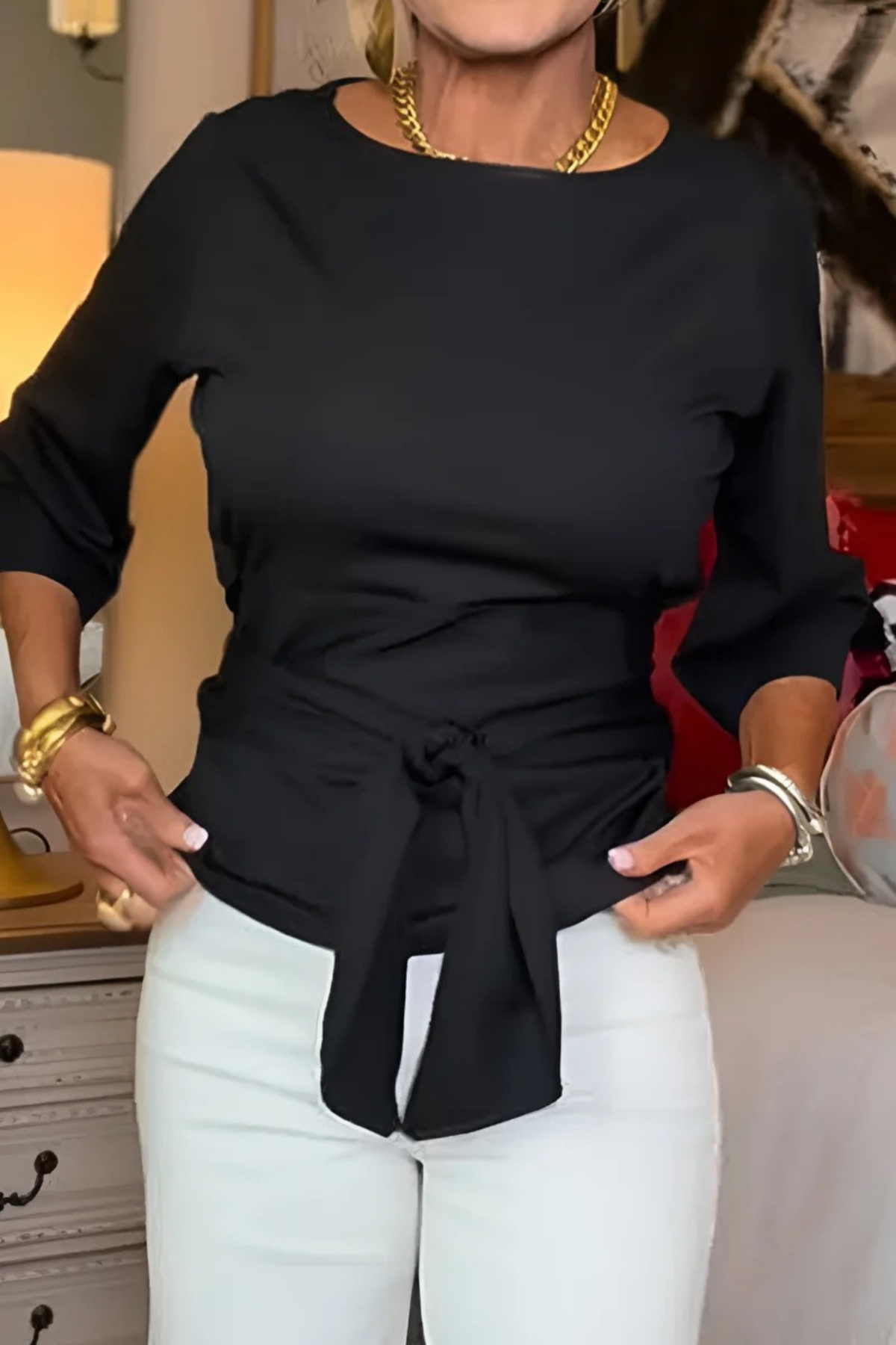 Women’s Top Waist Tie Elegant Style