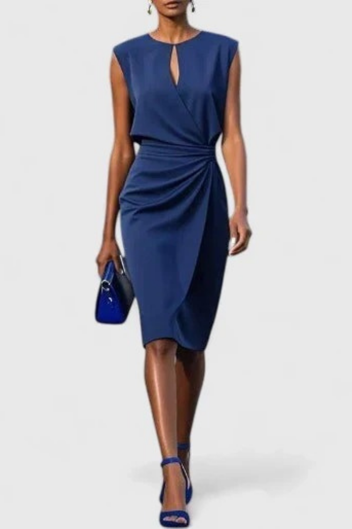Sleeveless Midi Dress Refined Elegant Style