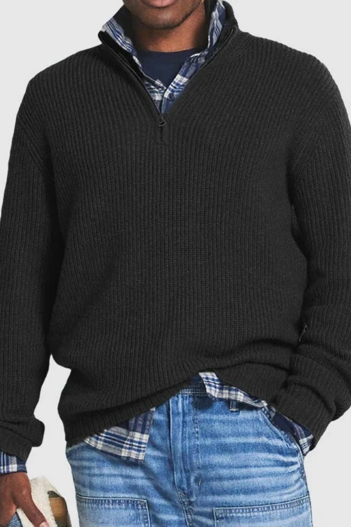 Quarter Zip Sweater Classic Casual Style