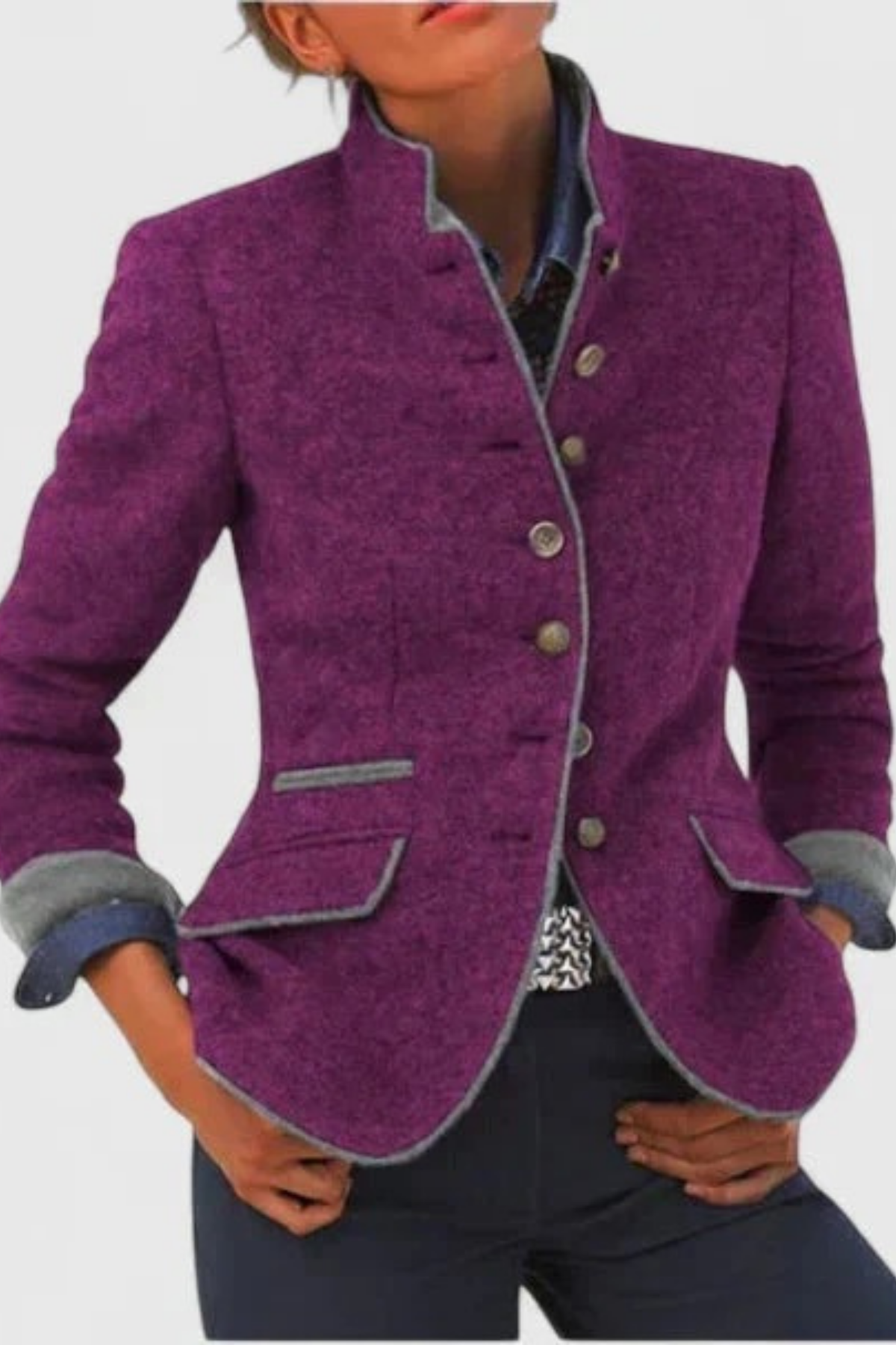 Women’s Button Front Cardigan Tailored Classic Style