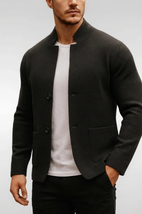 Button Front Knit Cardigan Refined Classic Style