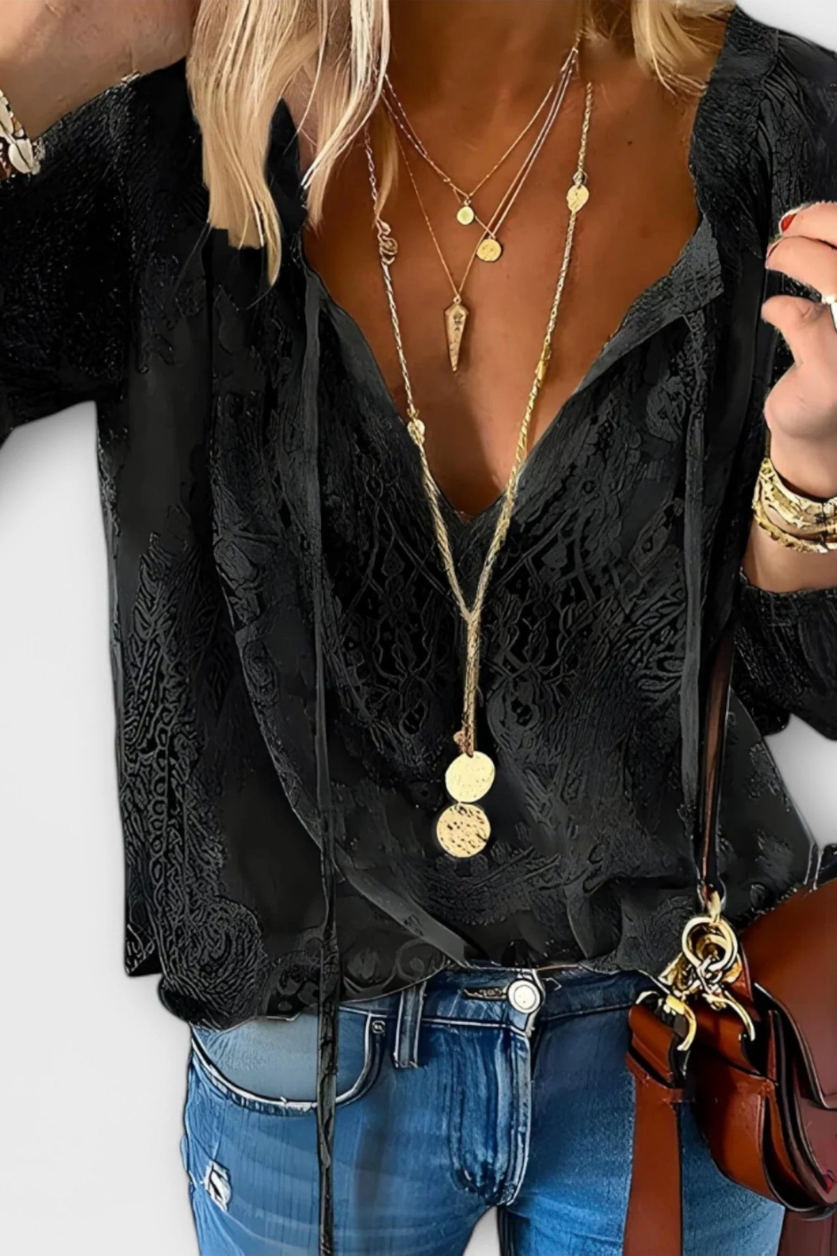 Lace Blouse V-Neck Boho Feminine Style