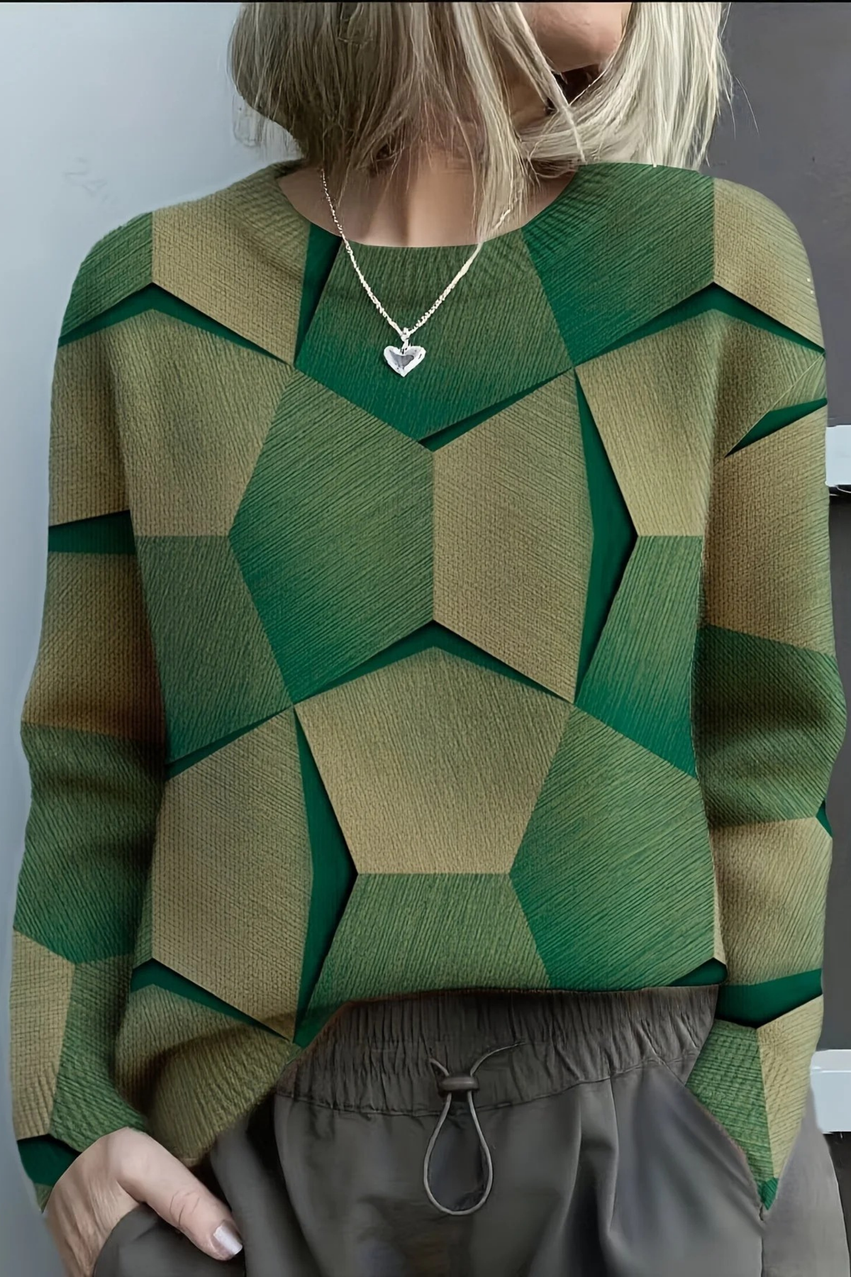 Geometric Knit Sweater Relaxed Modern Style