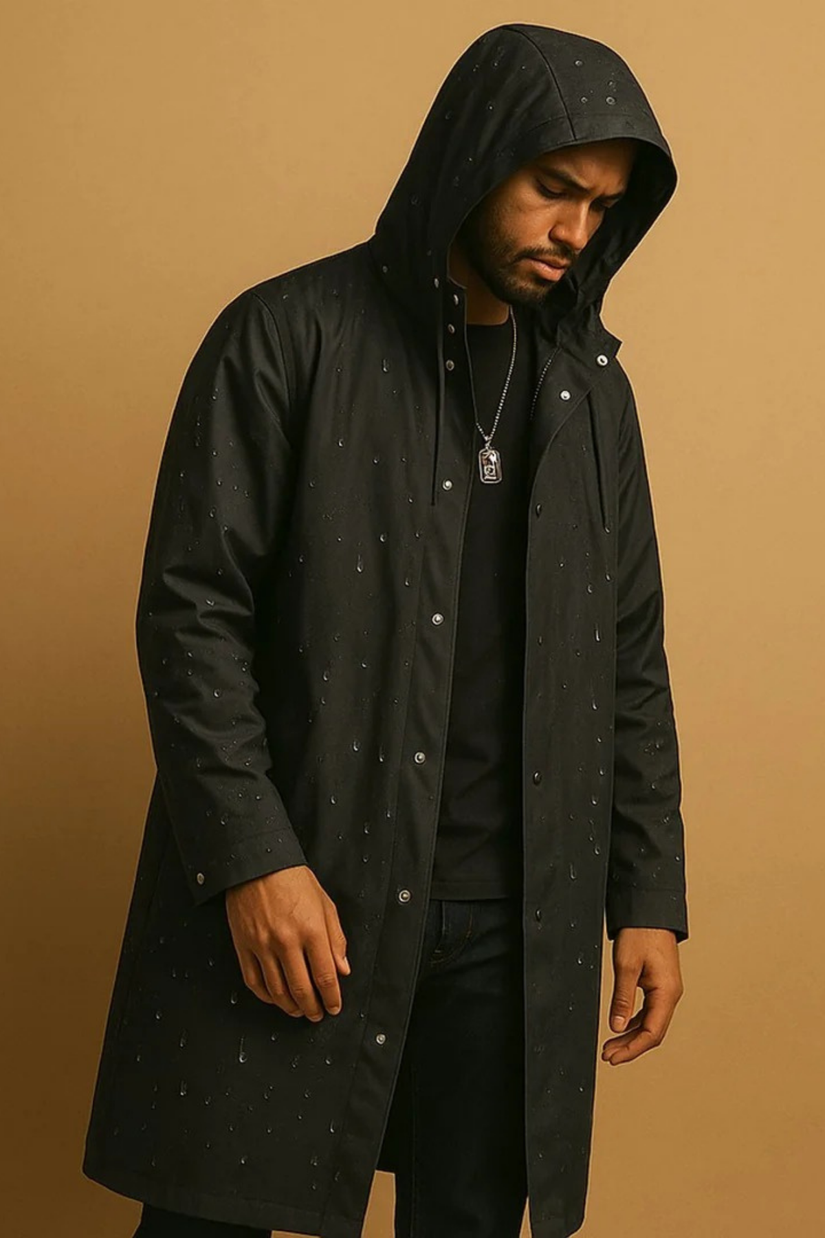Waterproof Hooded Long Jacket Outdoor Casual Style