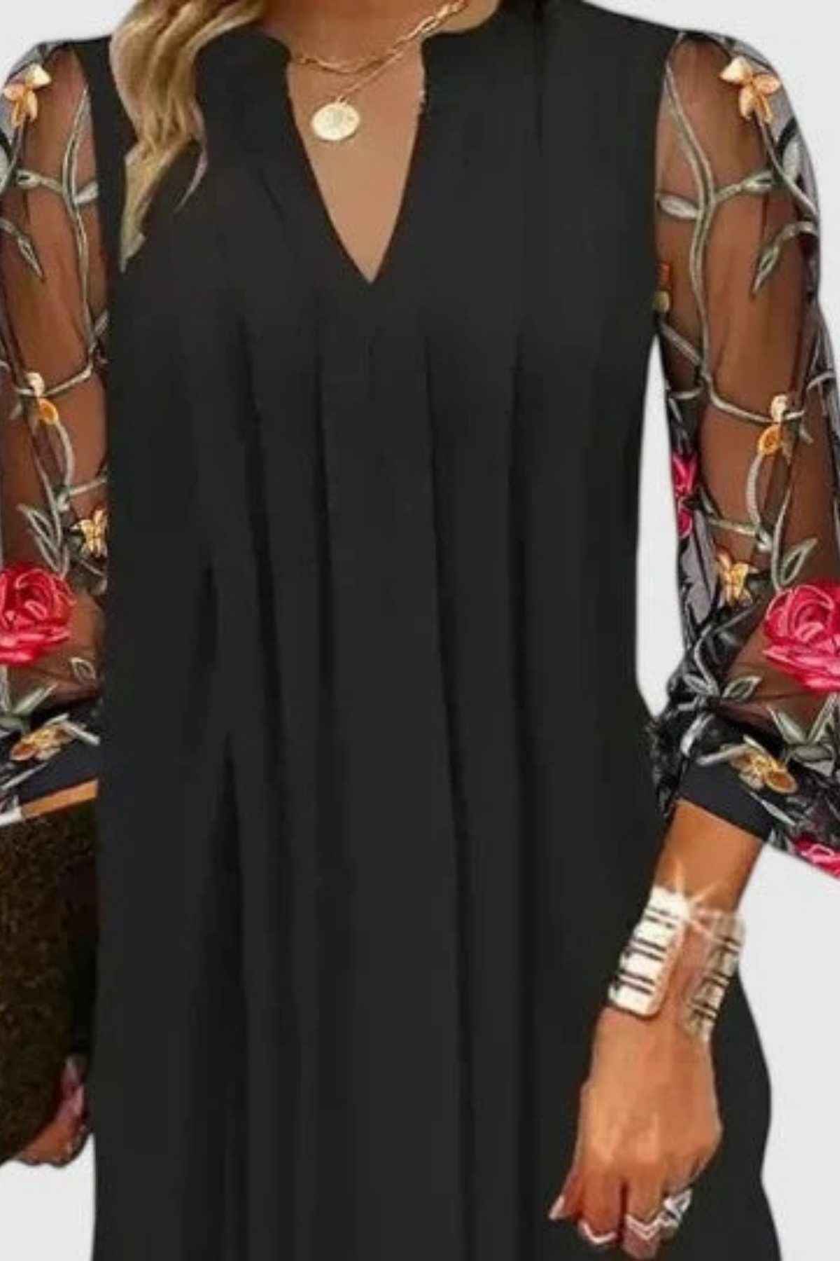 Floral Sleeve Mini Dress Elegant Feminine Style