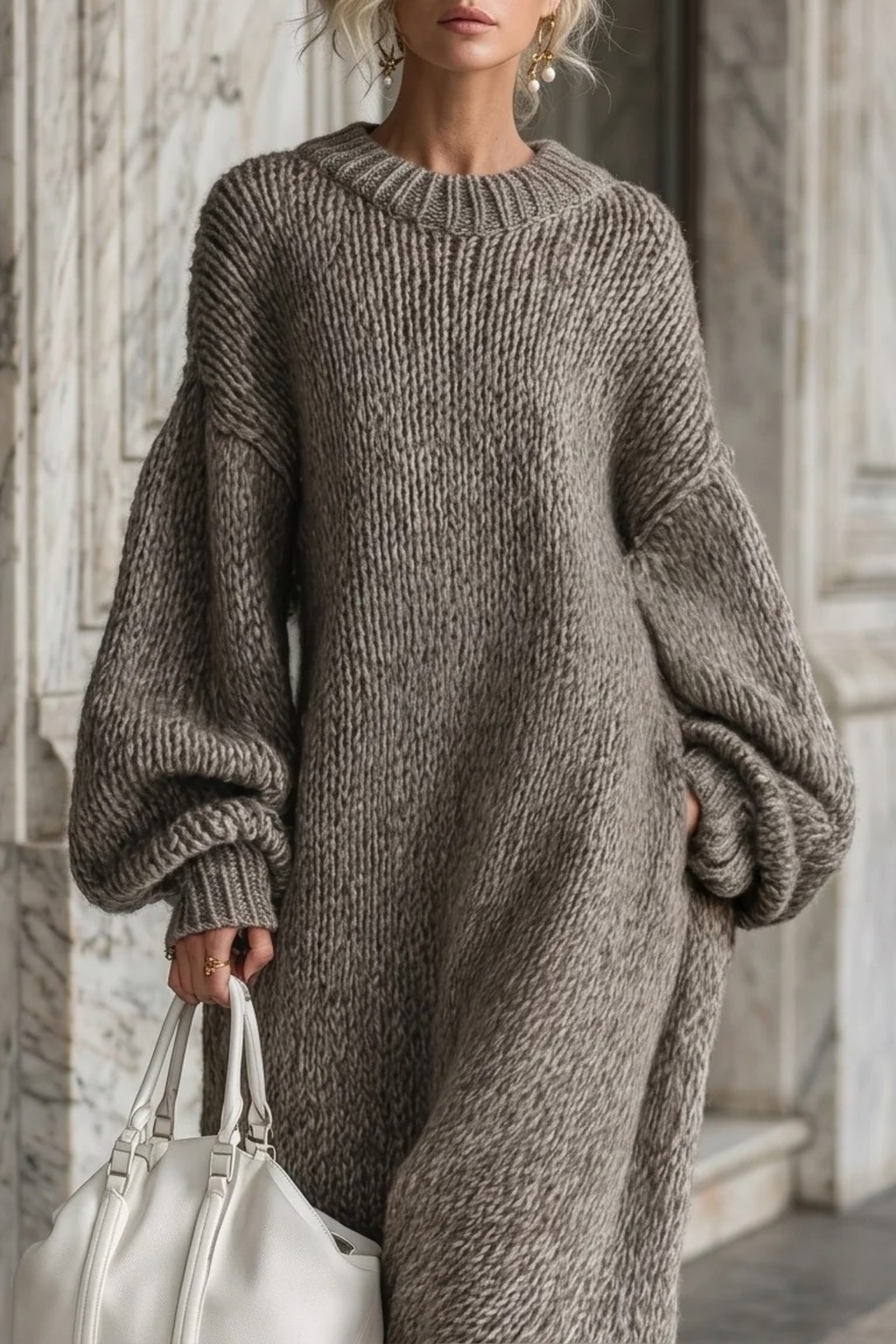 Women’s Maxi Sweater Dress Oversized Knit Cozy Style