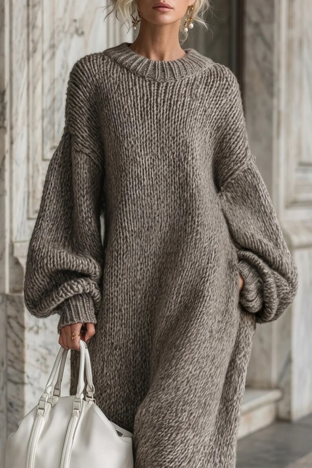 Women’s Maxi Sweater Dress Oversized Knit Cozy Style