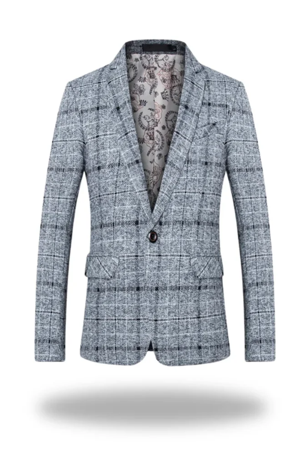 Check Pattern Blazer Jacket Classic Gentleman Style