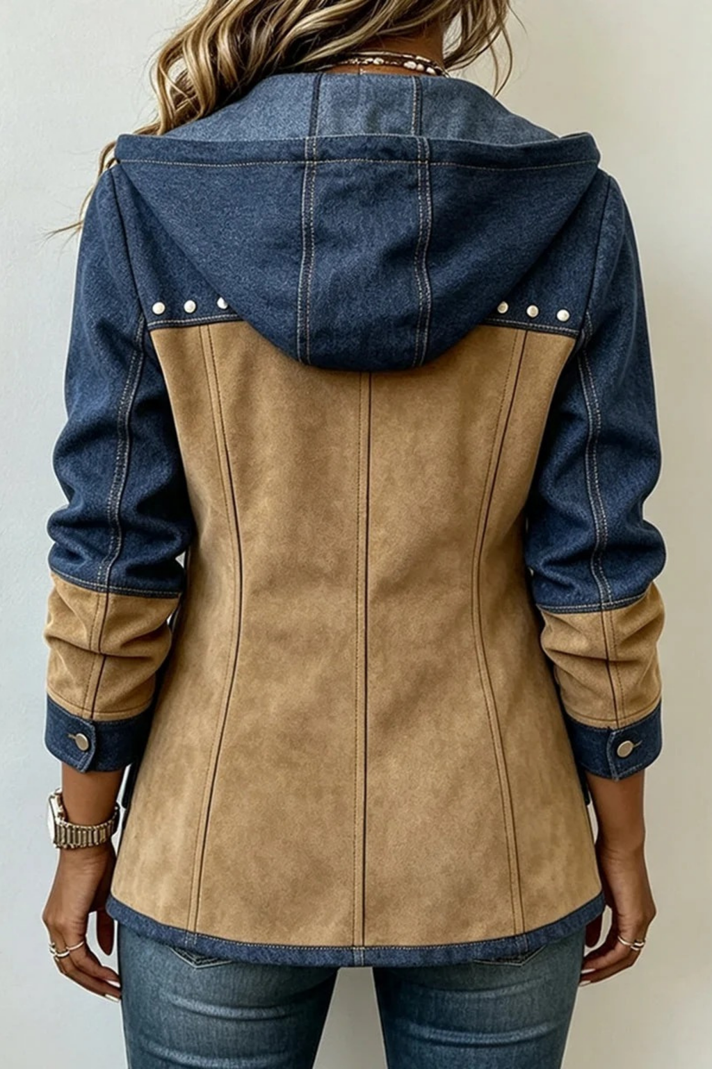 Hooded Jacket Zip Front Casual Style