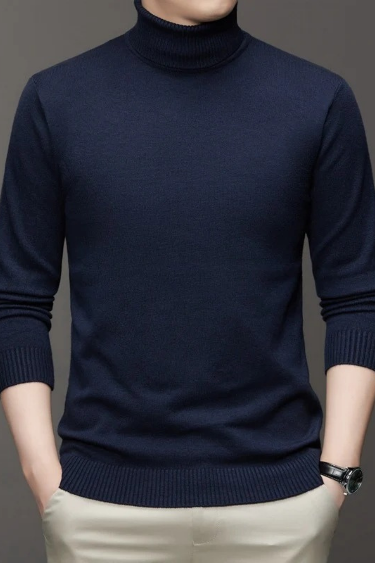 Long Sleeve Turtleneck Sweater Elegant Classic Style