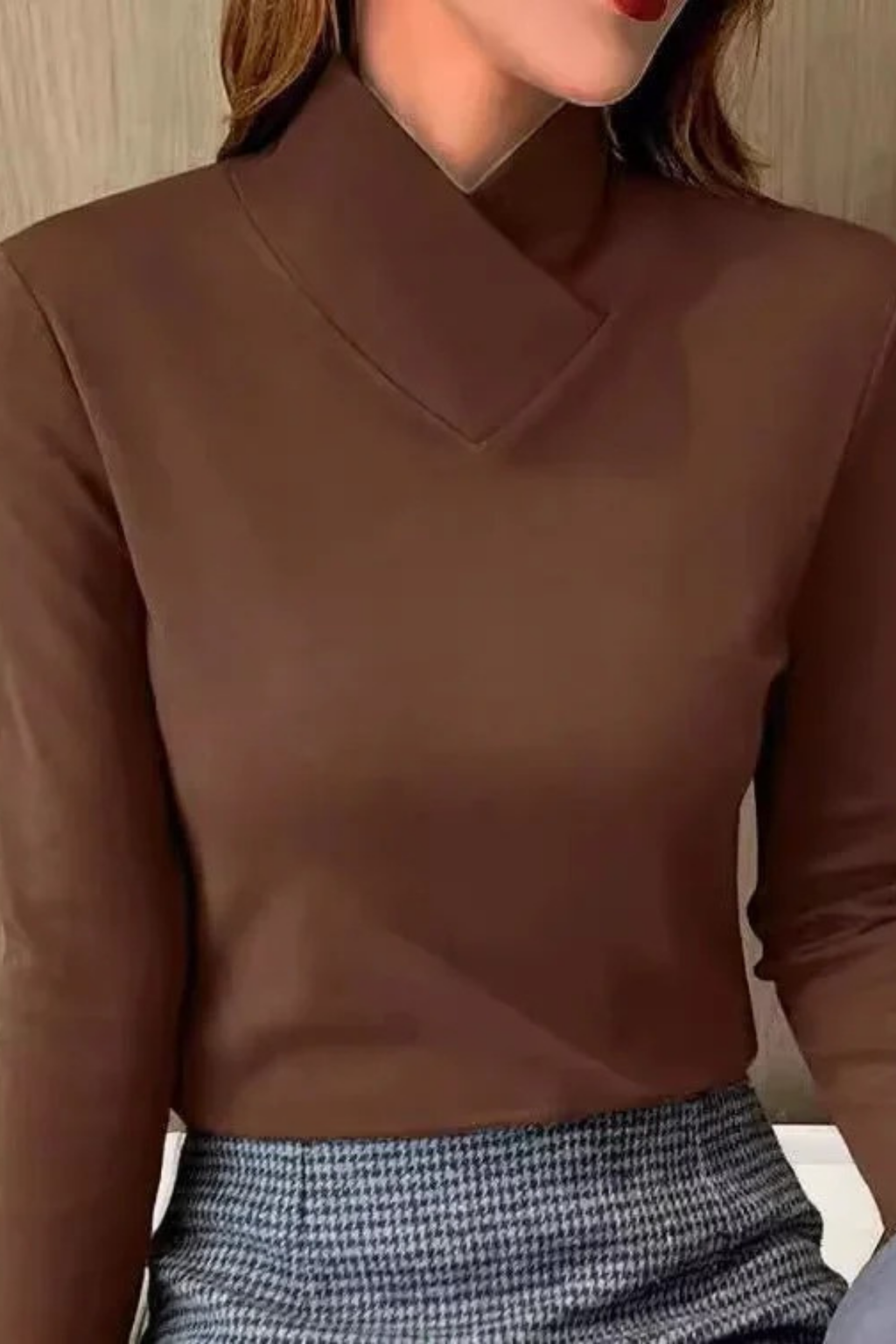 Women’s Sweater V Neck Collar Elegant Style