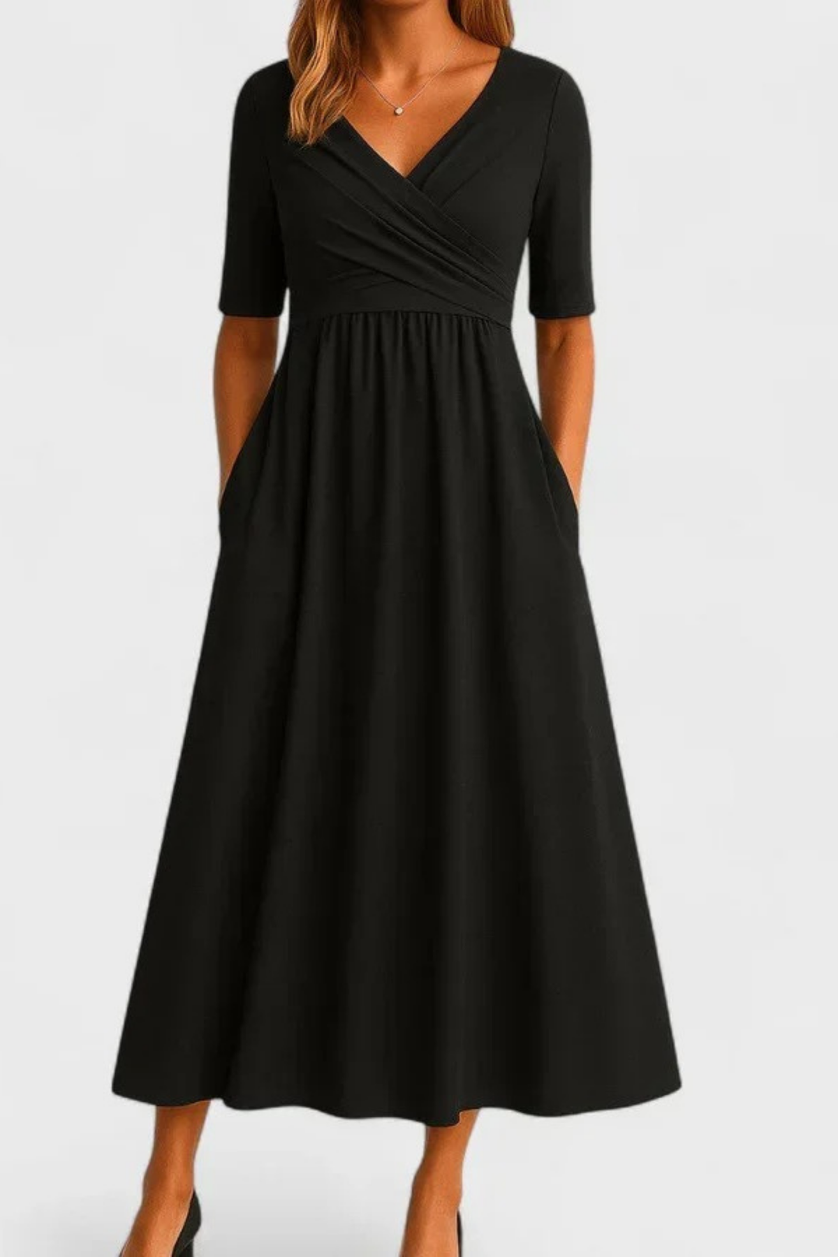 Wrap Midi Dress Classic Elegant Style