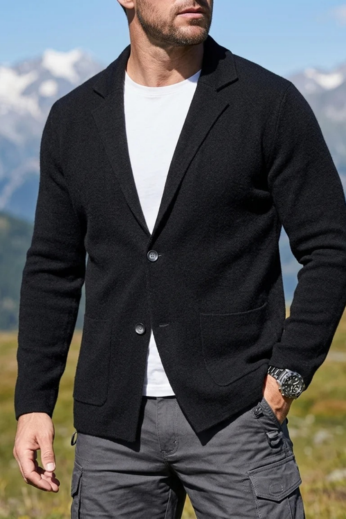 Button Front Blazer Cardigan Refined Casual Style