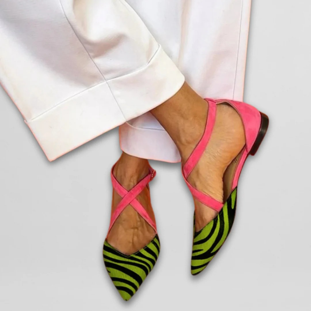 Pointed Toe Flats Cross Strap Chic Style