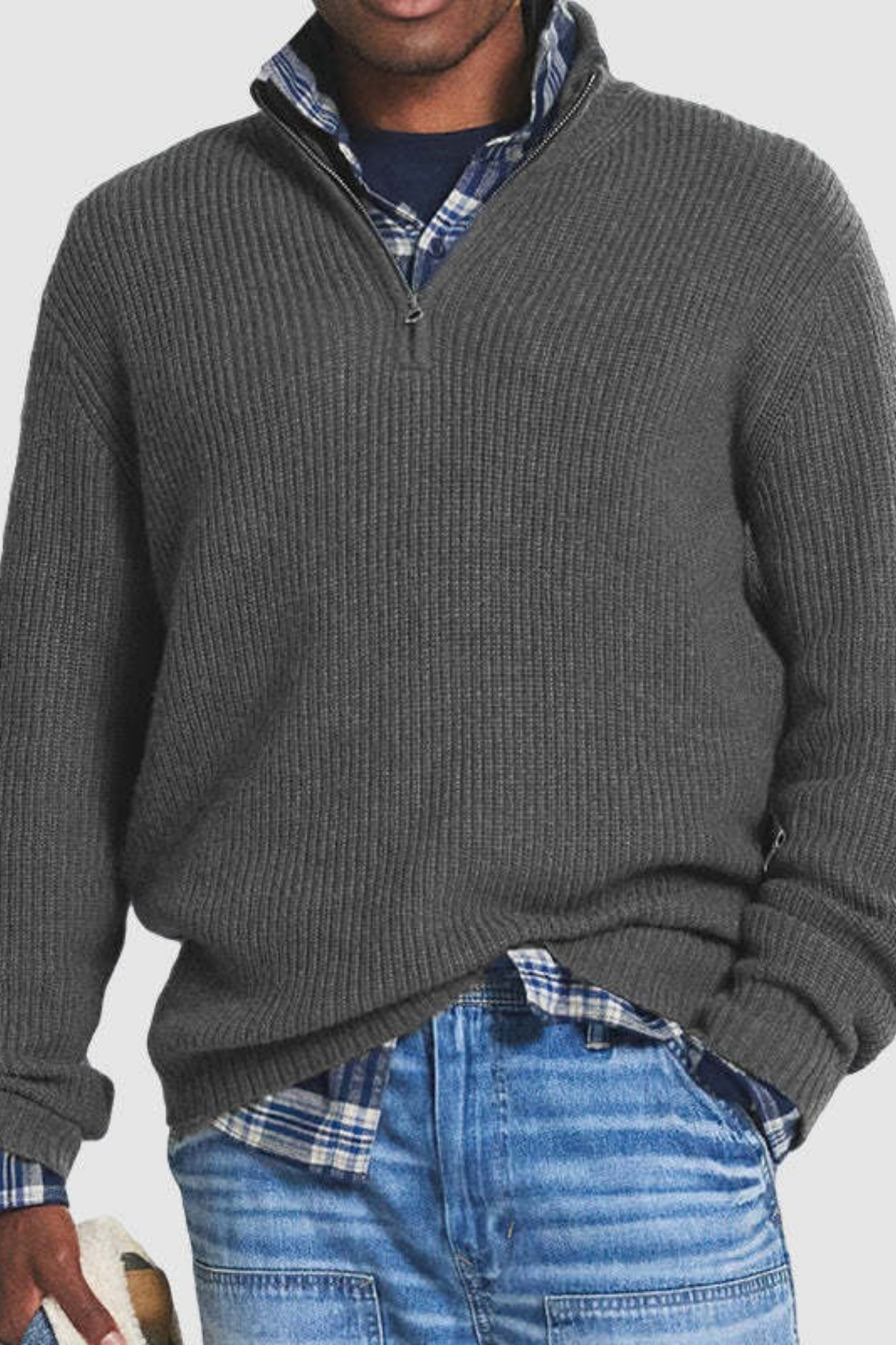 Quarter Zip Sweater Classic Casual Style