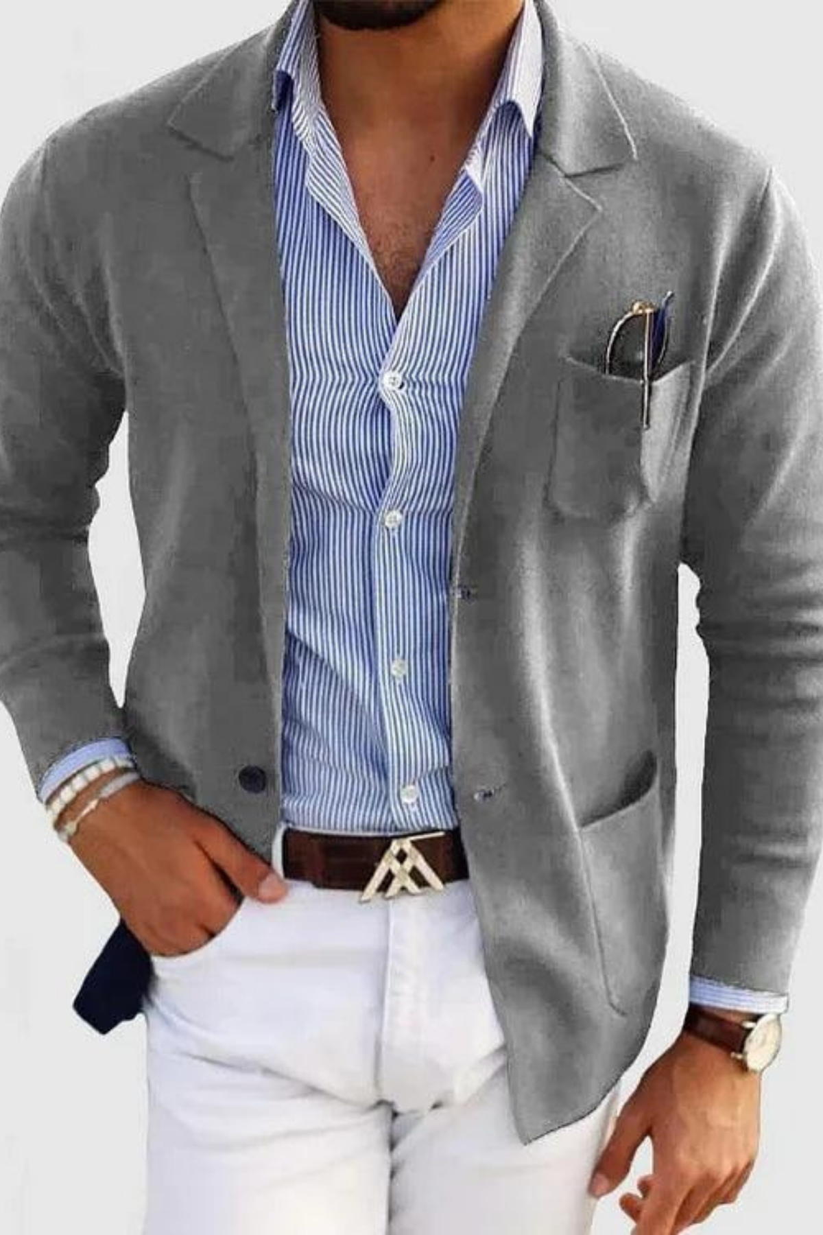 Single Breasted Coat Refined Gentleman Style