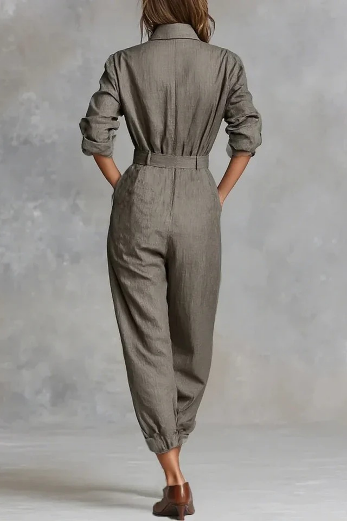 Women’s Utility Jumpsuit Button Front Casual Style
