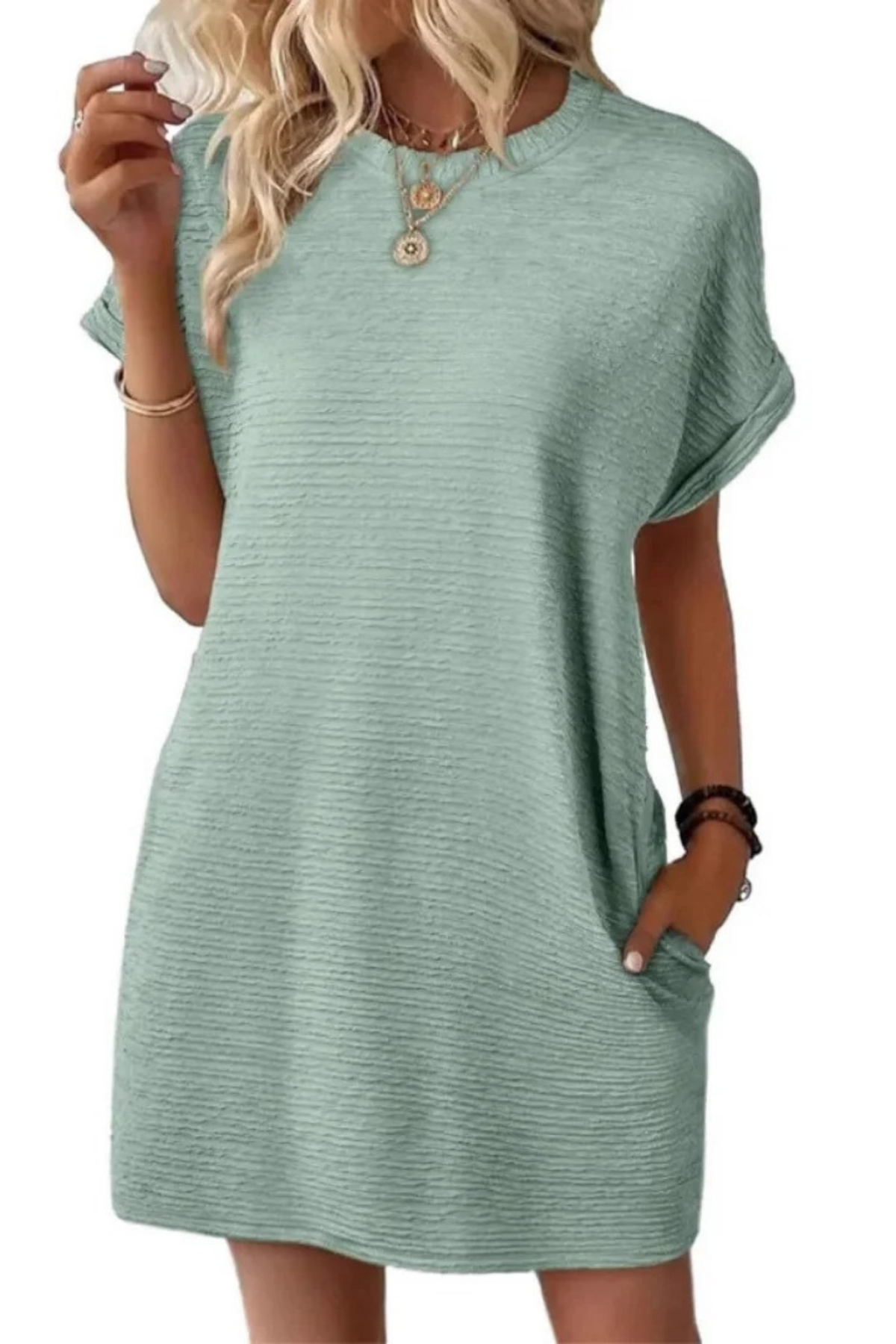Pocket Mini Dress Relaxed Casual Style