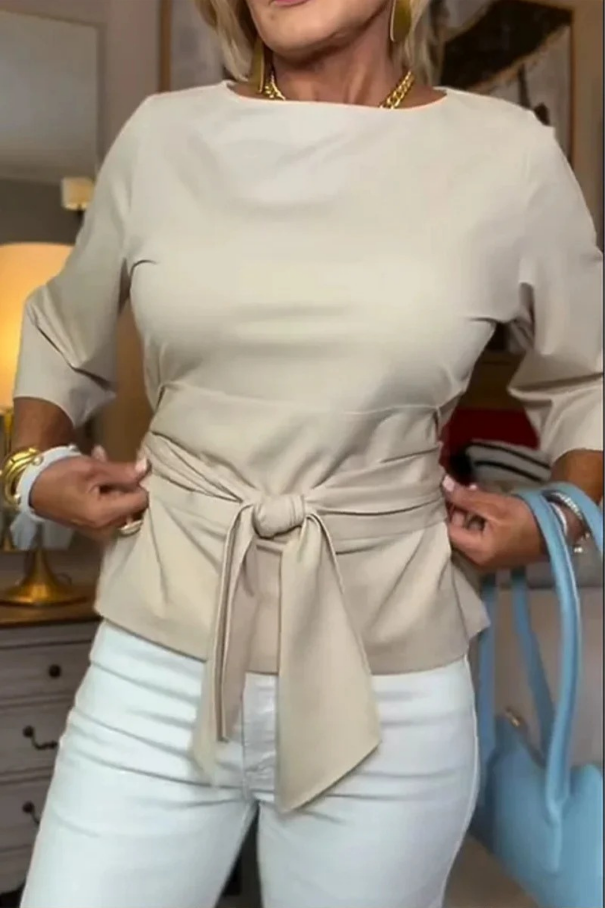 Women’s Top Waist Tie Elegant Style