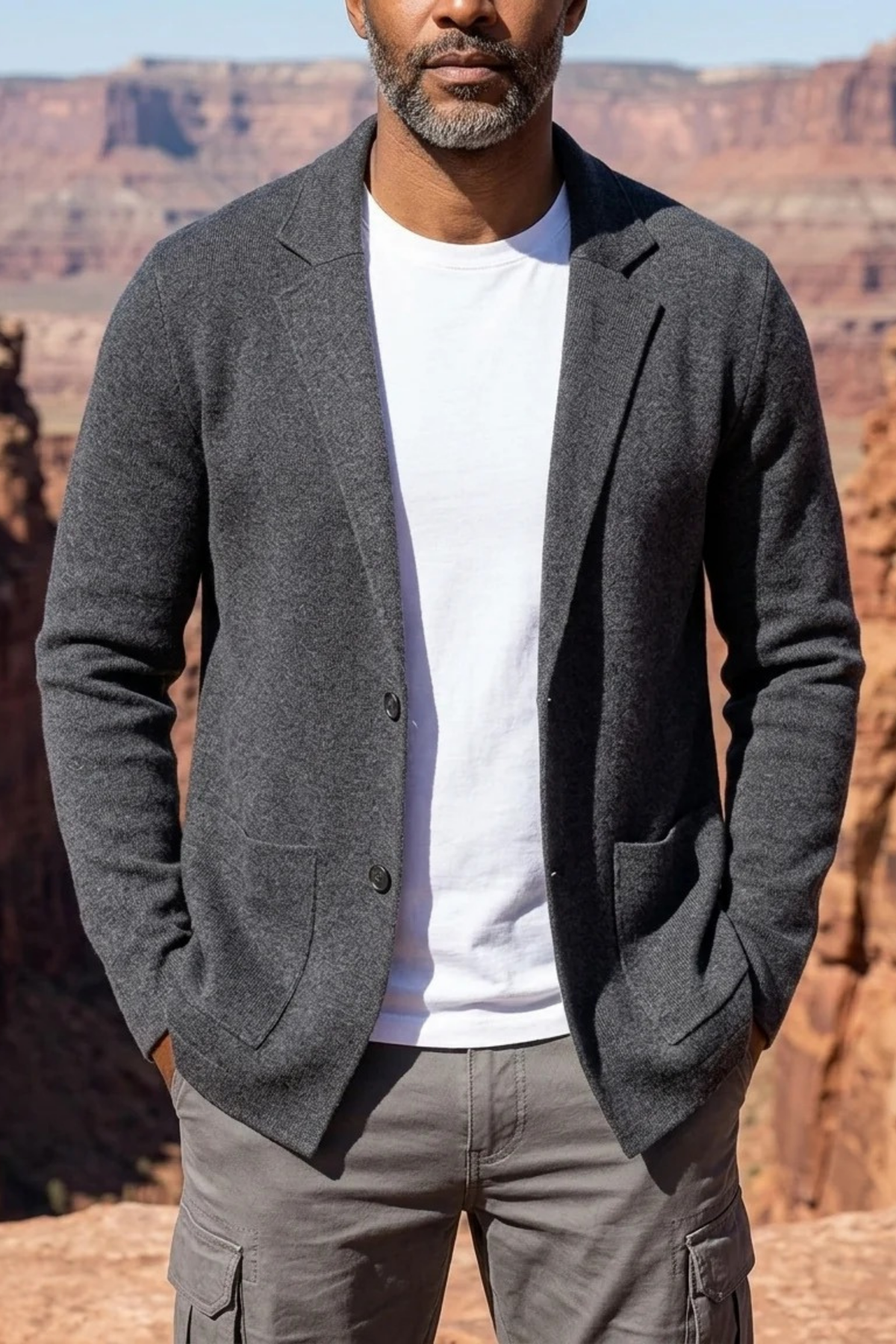 Button Front Blazer Cardigan Refined Casual Style