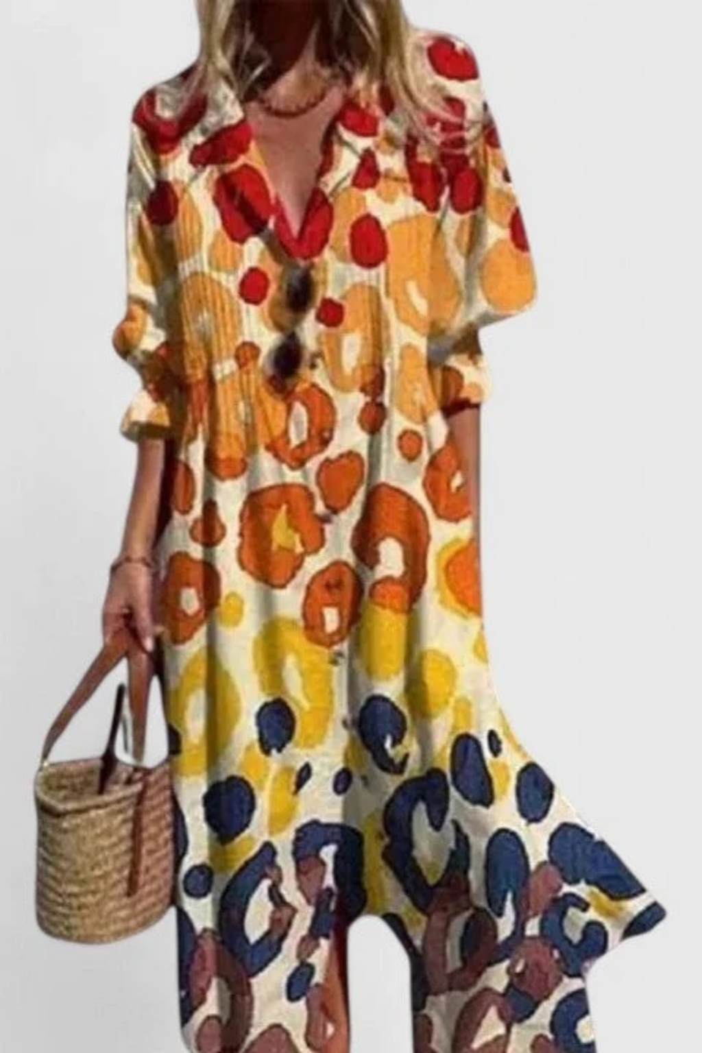 Floral Shirt Maxi Dress Relaxed Boho Style
