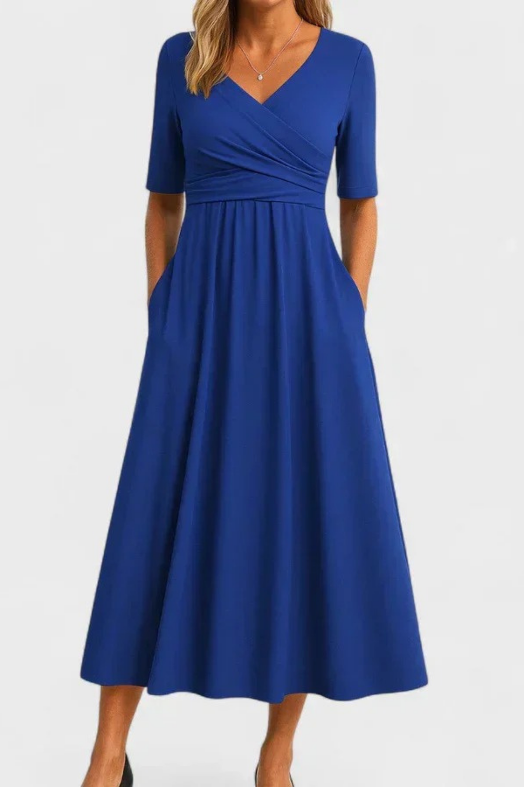 Wrap Midi Dress Classic Elegant Style
