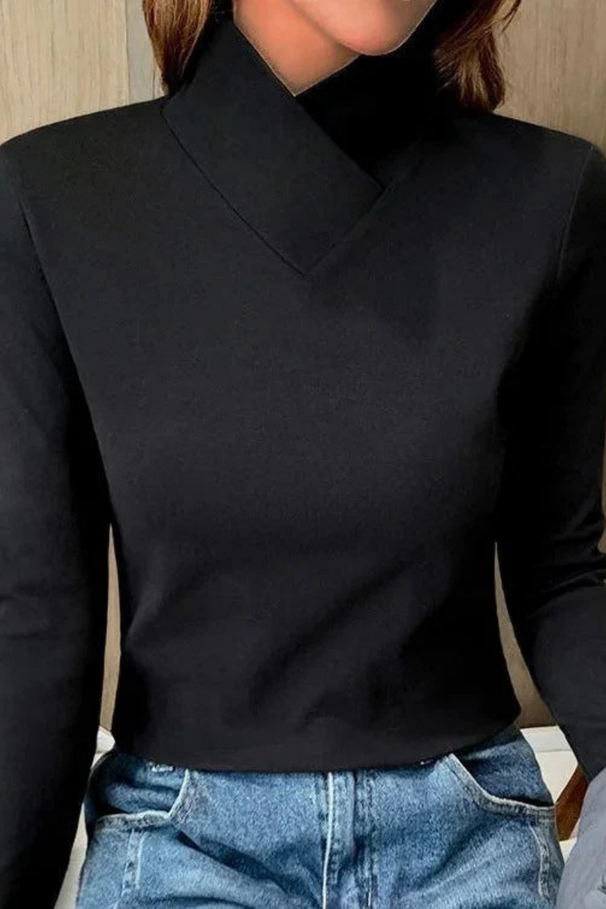 Women’s Sweater V Neck Collar Elegant Style