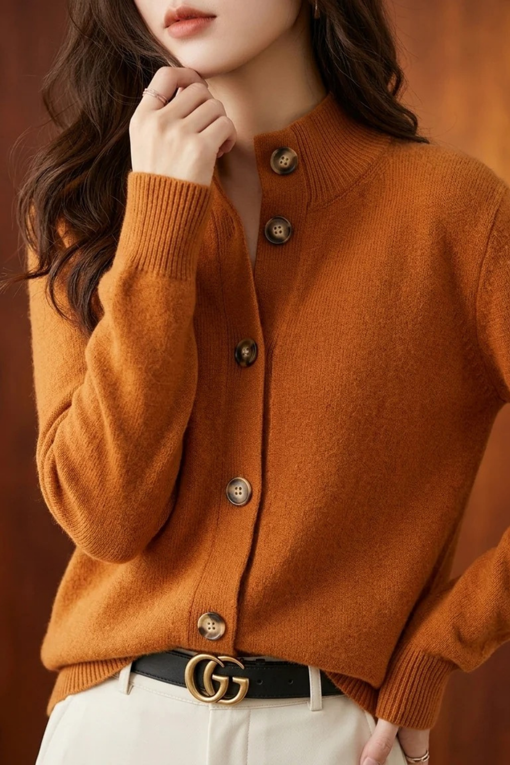 Women’s Collared Cardigan Button Front Elegant Style