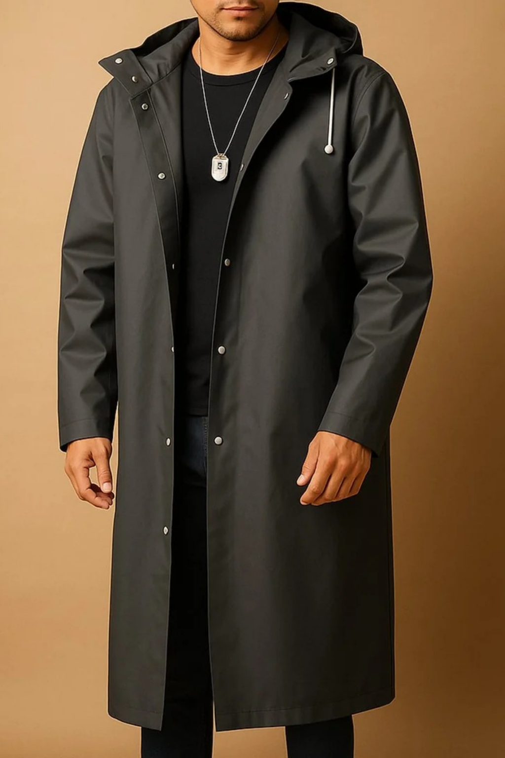 Waterproof Hooded Long Jacket Outdoor Casual Style