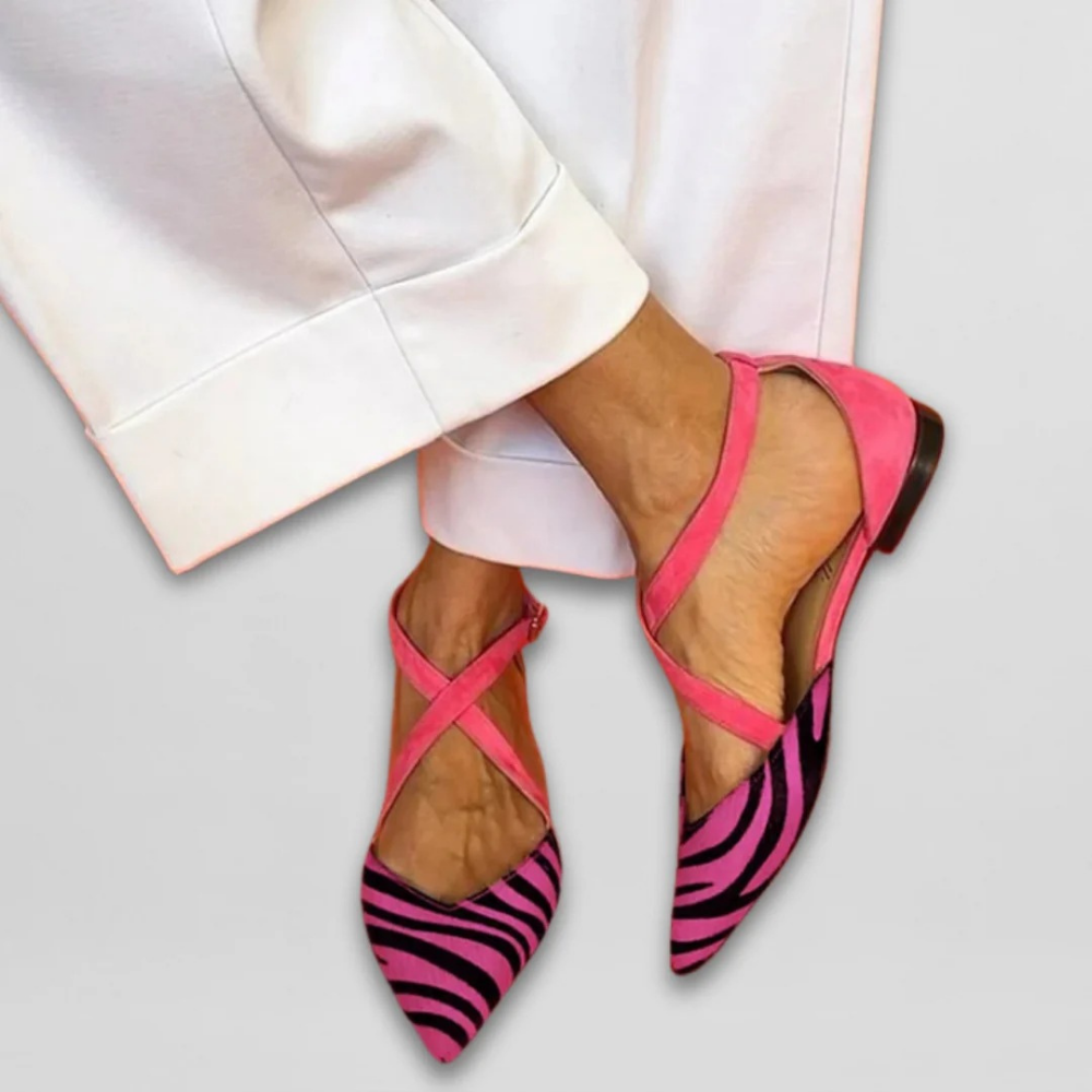 Pointed Toe Flats Cross Strap Chic Style