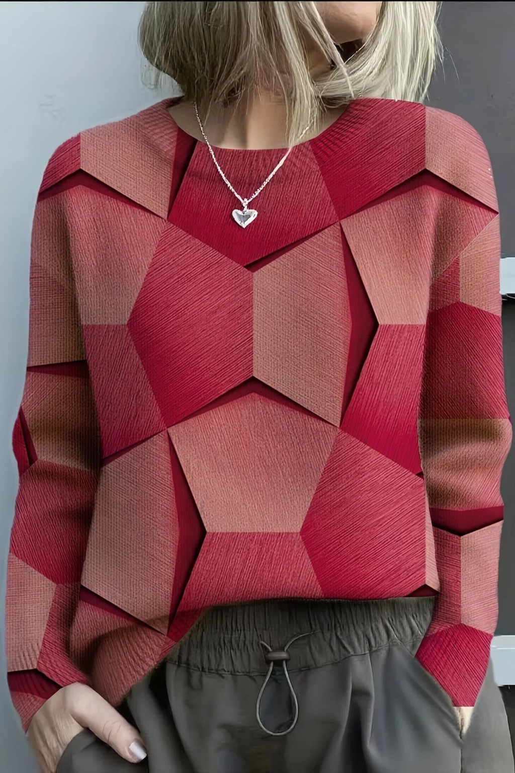 Geometric Knit Sweater Relaxed Modern Style