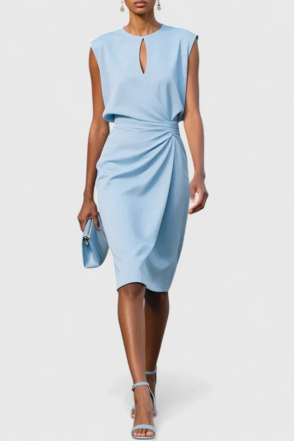 Sleeveless Midi Dress Refined Elegant Style